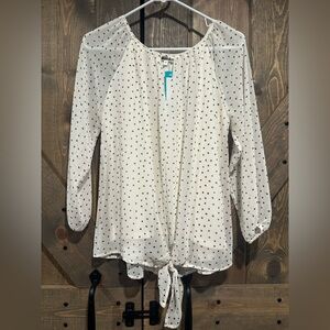 West Kei Medium Tie-Front Blouse - White